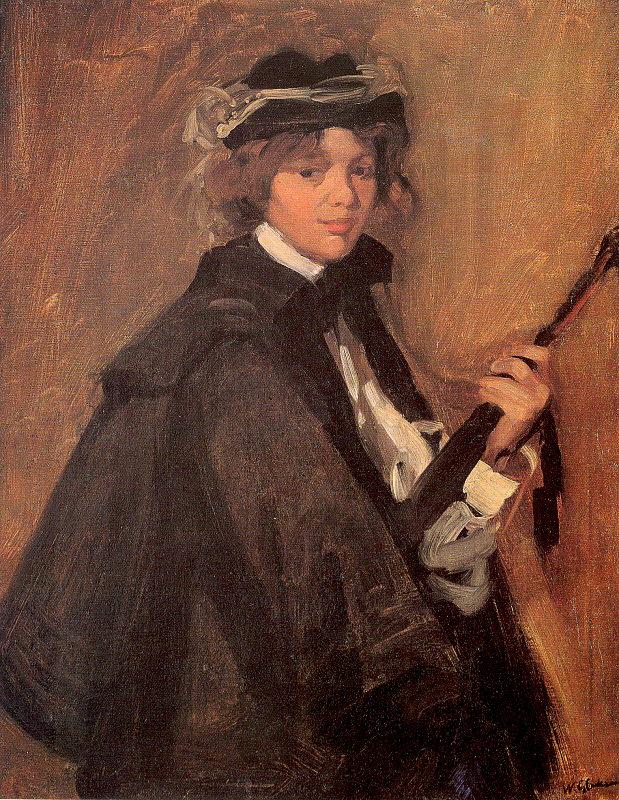 Glackens, William James Girl in a Black Cape oil painting image
